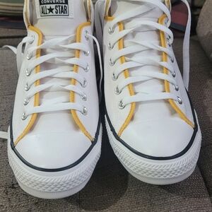 Converse All Star White and Yellow Sneakers